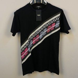 Fendi Men Black Short Sleeve T-Shirt
